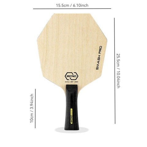 Raketa do tenisa stołowego drewniana hexagonalna 255x155 mm
