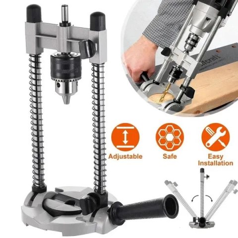 Stojak wiertarski elektryczny, aluminiowa konstrukcja, mobilna baza, 8mm uchwyt