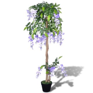 Sztuczna wisteria z doniczką 120 cm, materiał: tkanina, kolor: zielony