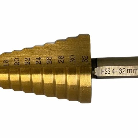 Wiertło pagodowe zestaw 3 sztuki, stal HSS, uchwyt sześciokątny, rozmiary 4-12mm, 4-20mm, 4-32mm