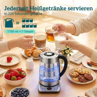 Czajnik elektryczny 1,7L szklany z termostatem Strix 2200W