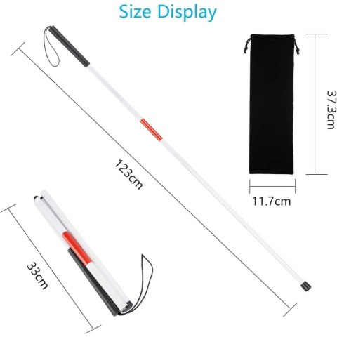 Kije trekkingowe składane 2 sztuki aluminiowe z pokrowcem 38 cm