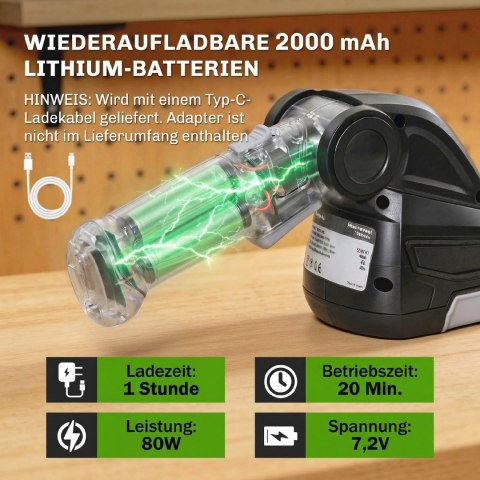Nożyce do żywopłotu 2w1 z akumulatorami 7,2V, czarne