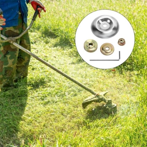Zestaw 11 części do kosiarki z płytą dociskową, płytą prowadzącą, nakrętkami i pudełkiem