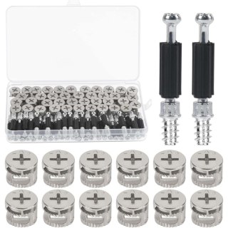Zestaw 40 elementów M6 łączników meblowych, aluminiowe, do szafek