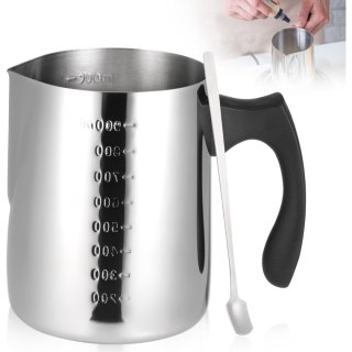 Garnek do topienia wosku 900 ml, stal nierdzewna, z miarką, z ergonomicznym uchwytem