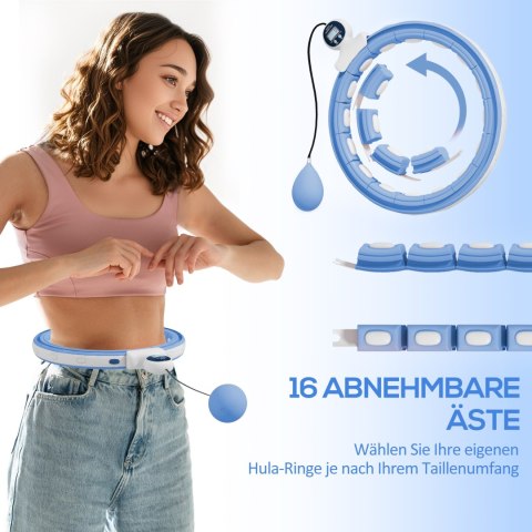 Hula hoop dla dorosłych z ciężarkiem niebieski 76-113 cm