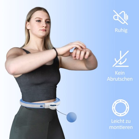 Hula hoop dla dorosłych z ciężarkiem niebieski 76-113 cm