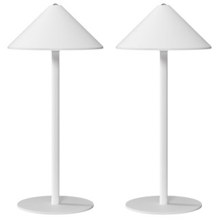 Lampa biurkowa LED z USB, dotykowy włącznik, metalowa, biała