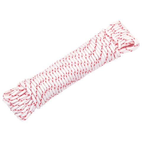 Linka startowa nylonowa 4 mm 10 m biała z czerwonymi kropkami