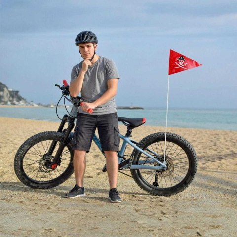 Zestaw flag odblaskowych do roweru, 2 wzory, 5 słupków, zwiększona widoczność