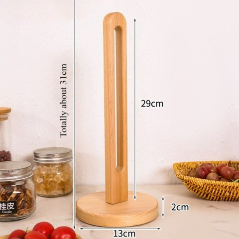 Stojak na ręczniki kuchenne z drewna bukowego, 31 cm, elegancki