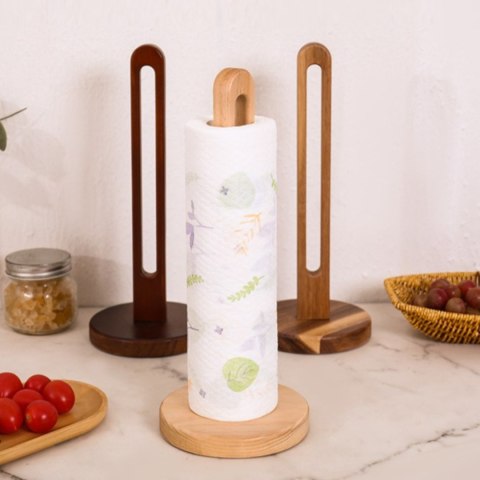 Stojak na ręczniki kuchenne z drewna bukowego, 31 cm, elegancki