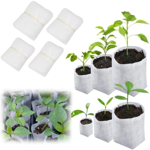 Woreczki do sadzenia roślin 600 szt. różne rozmiary, materiał non-woven