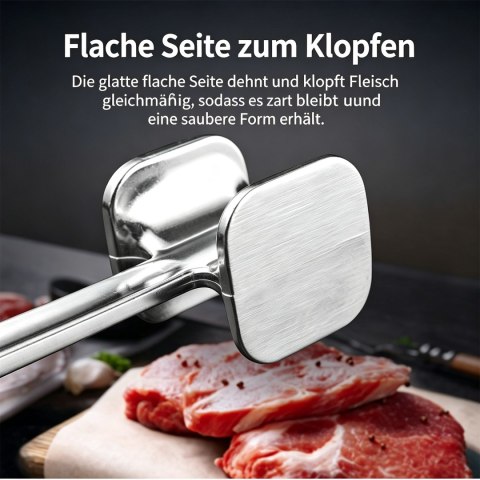 Młotek do mięsa metalowy dwustronny 7x25 cm