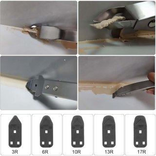 Narzędzie do usuwania silikonu 5w1 ze stali nierdzewnej, 1 uchwyt z 5 szpatułkami