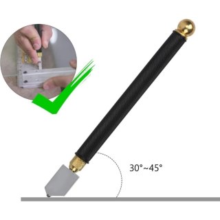 Zestaw narzędzi do cięcia szkła 6-częściowy: profesjonalny diamentowy cutter, 3 wymienne ostrza (2-20 mm), akcesoria