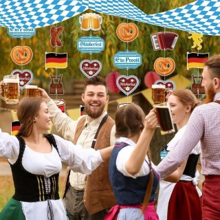 Baner wiszący Oktoberfest 270x30cm niebiesko-biały