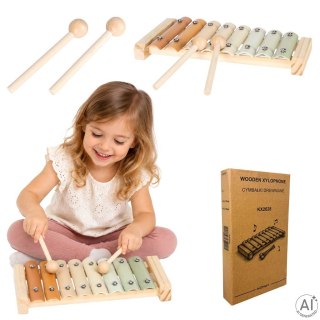 Cymbałki drewniane edukacyjne dla dzieci szkolne 8-tonowe instrument muzyczny