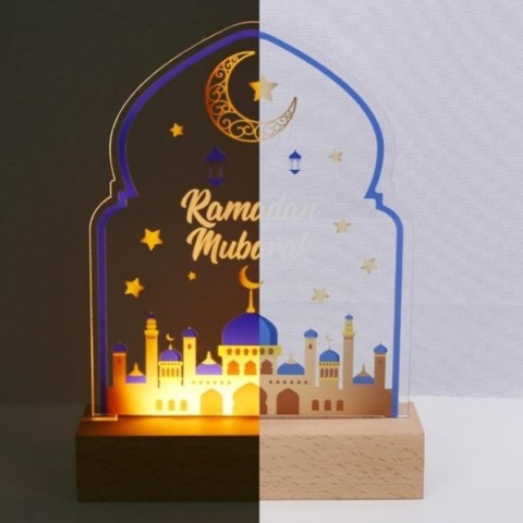 Dekoracja akrylowa Ramadan z drewnianym stoiskiem