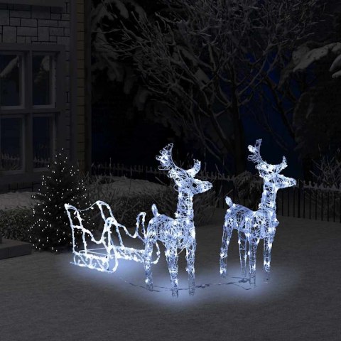 Dekoracja świąteczna renifera i sań 160 LED, biały chłodny, 18 x 8.5 x 55 cm