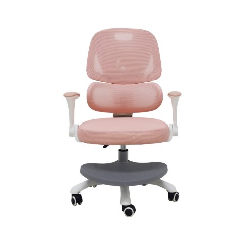 Krzesło do biurka dla dziecka fotel ergonomiczny obrotowy regulowany różowy