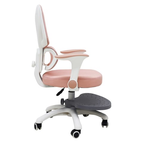 Krzesło do biurka dla dziecka fotel ergonomiczny obrotowy regulowany różowy