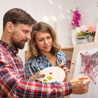 Paleta mieszająca 4-częściowa niebieska, biała, różowa i zielona