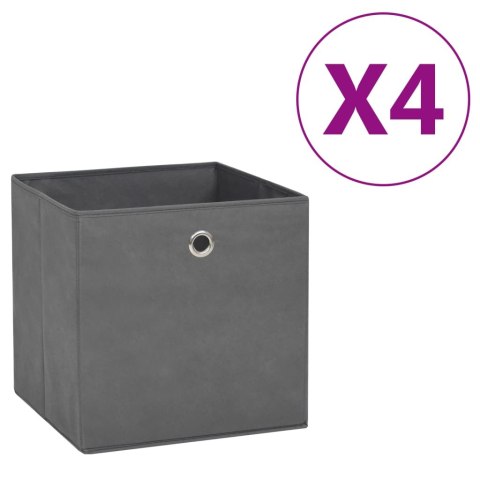 Pudełka do przechowywania 4 szt. z tkaniny non-woven szare 28x