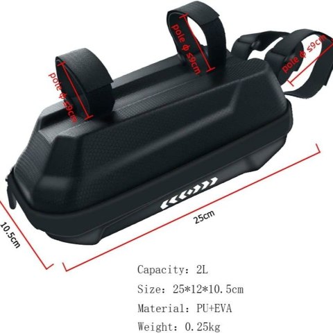 Torba elektryczna skuterowa 2L, wodoodporna, czarna