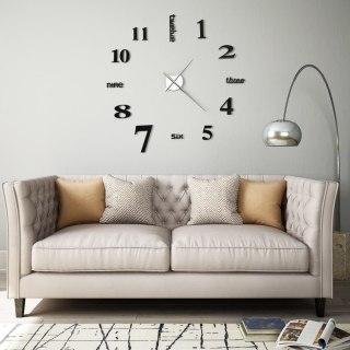 Zegar ścienny 3D XXL 100 cm czarny nowoczesny