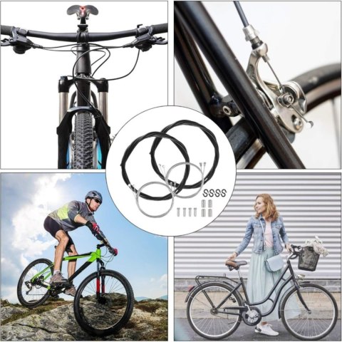 Zestaw kabli hamulcowych do roweru z klockami V-brake, 2 kable, 4 klocki, klucz M5