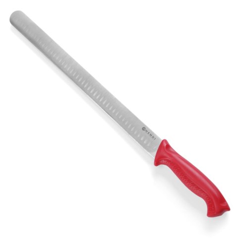 Nóż do szynki i łososia HACCP do surowego mięsa 490mm - czerwony - HENDI 842928