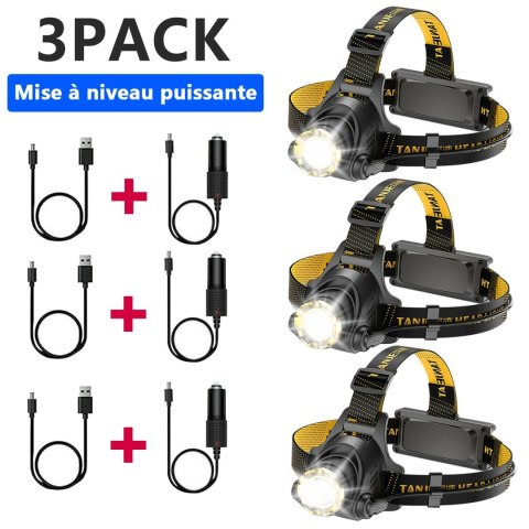 Lampa czołowa LED akumulatorowa 3 tryby regulacja zoom