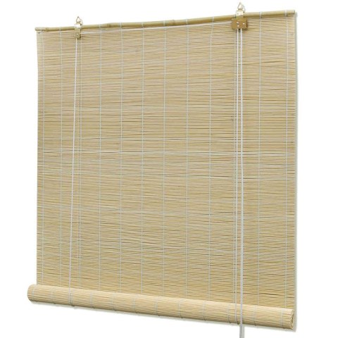 Roleta bambusowa naturalna beżowa 80 x 160 cm