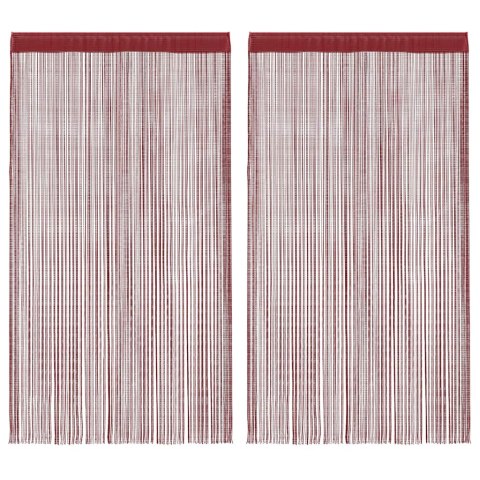 Zasłony sznurkowe 2 sztuki burgund 100 cm